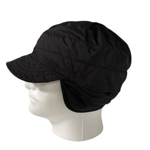 Duluth Trading Co Insulated Nylon Ear Flap Hat Pockets Black Winter Trapper L